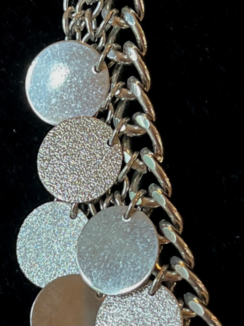 Layered Silver Disc Necklace - Women Jewelry - Picture 3 of 5